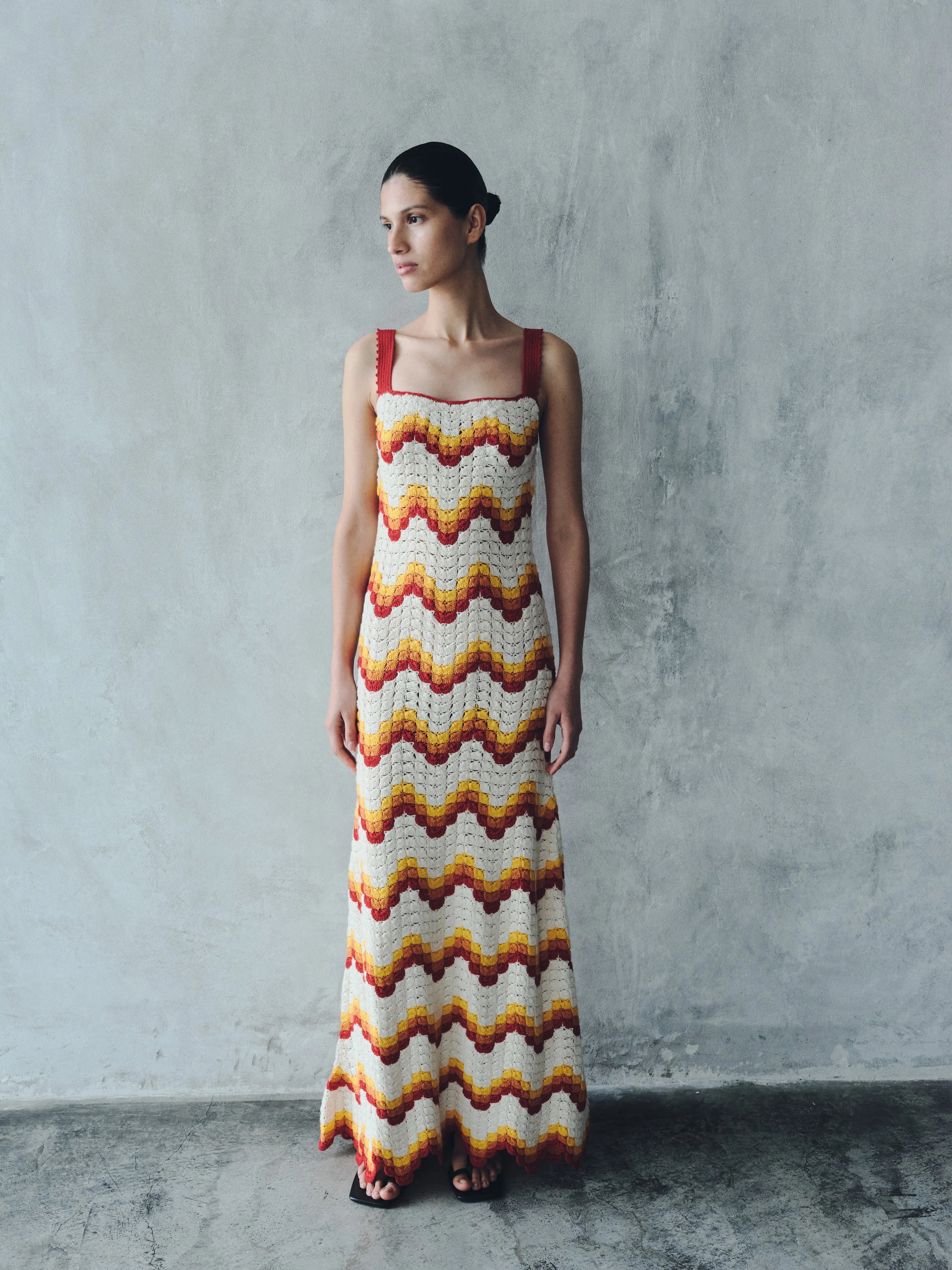 MAREA CROCHET MAXI DRESS | TANGERINE - YELLOW sold by ESCVDO product image thumbnail 2