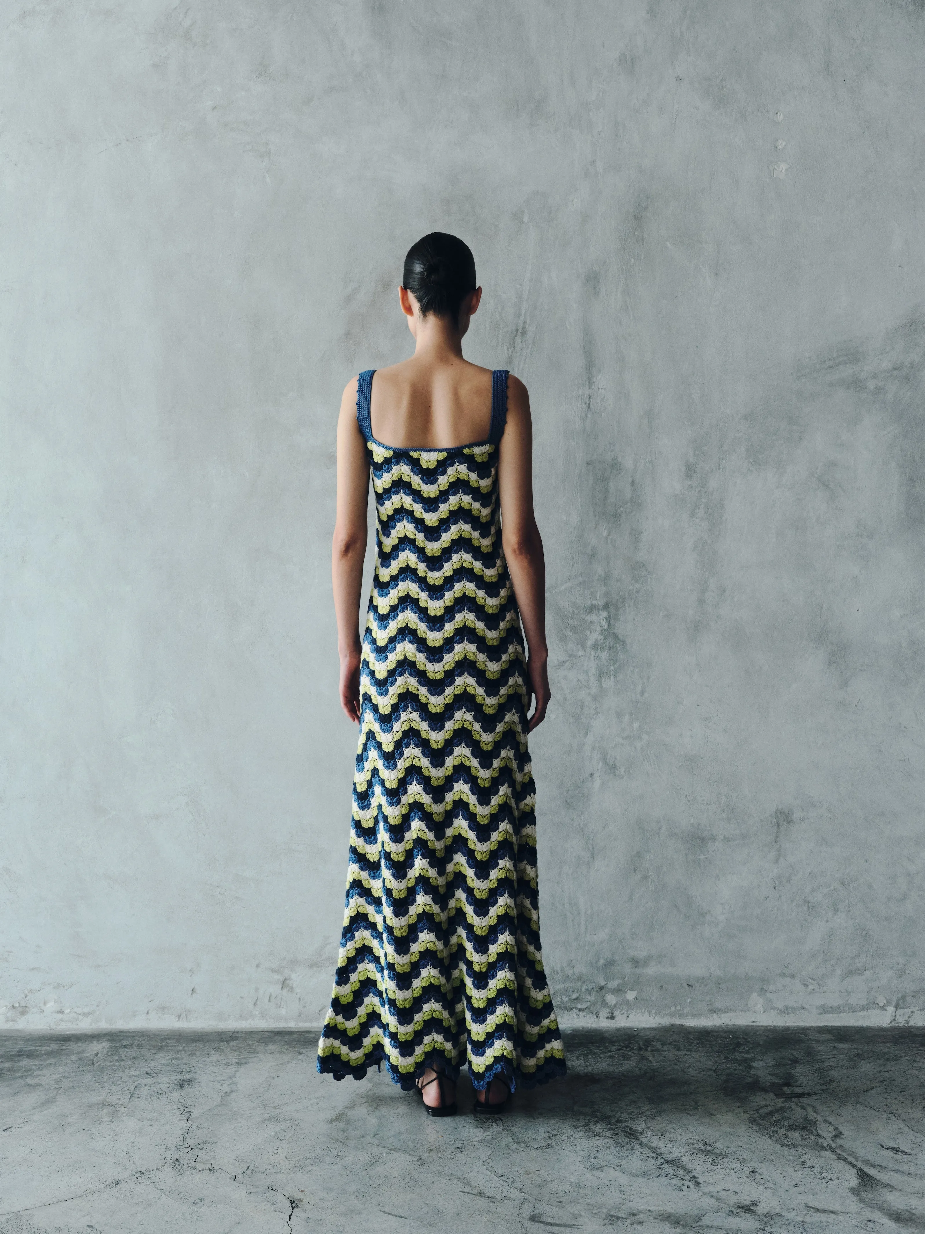 MAREA CROCHET MAXI DRESS | BLUES - LIME GREEN sold by ESCVDO product image thumbnail 3