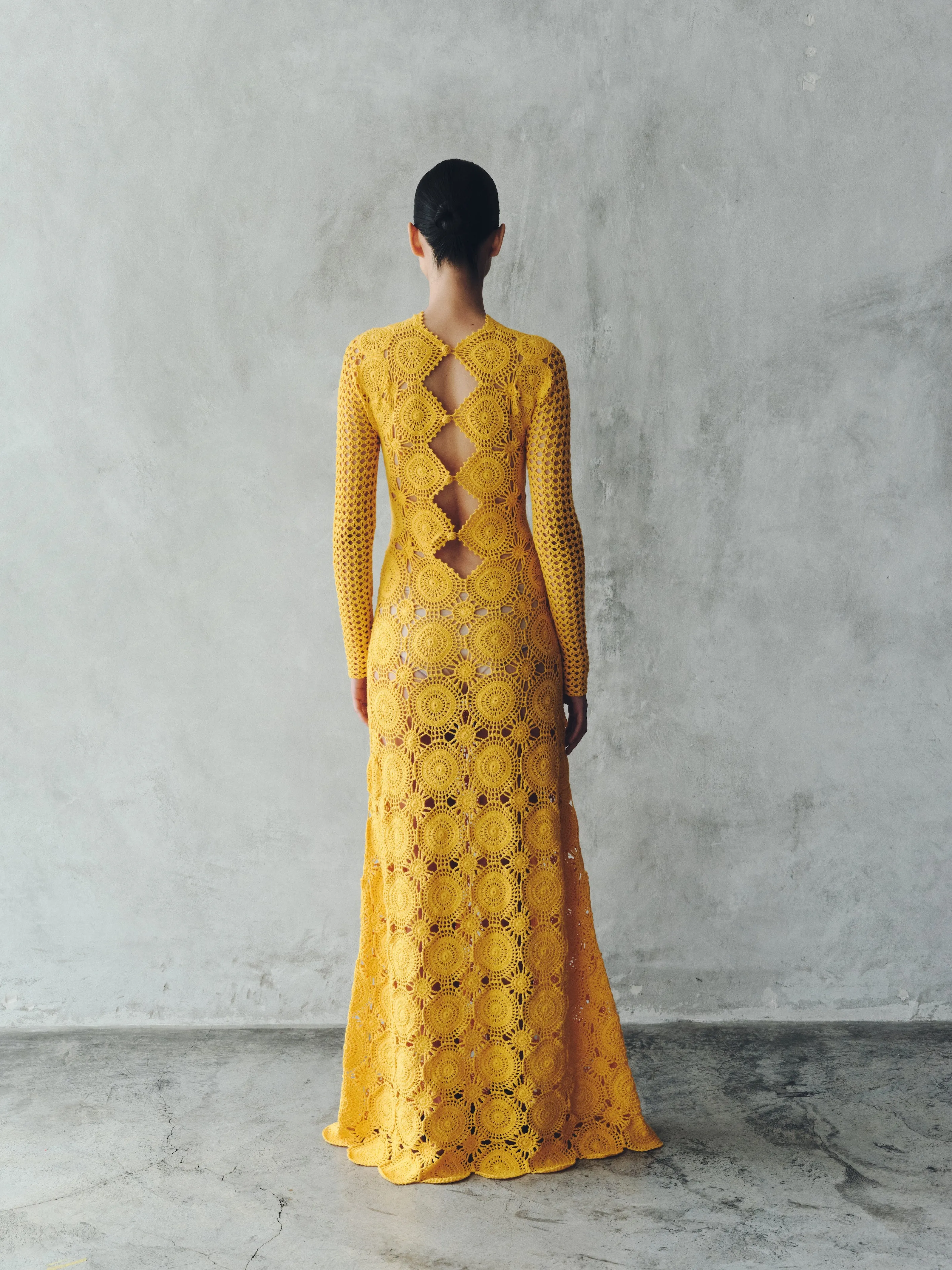 SIULA CROCHET MAXI DRESS | YELLOW | PRE-ORDER sold by ESCVDO product image thumbnail 3