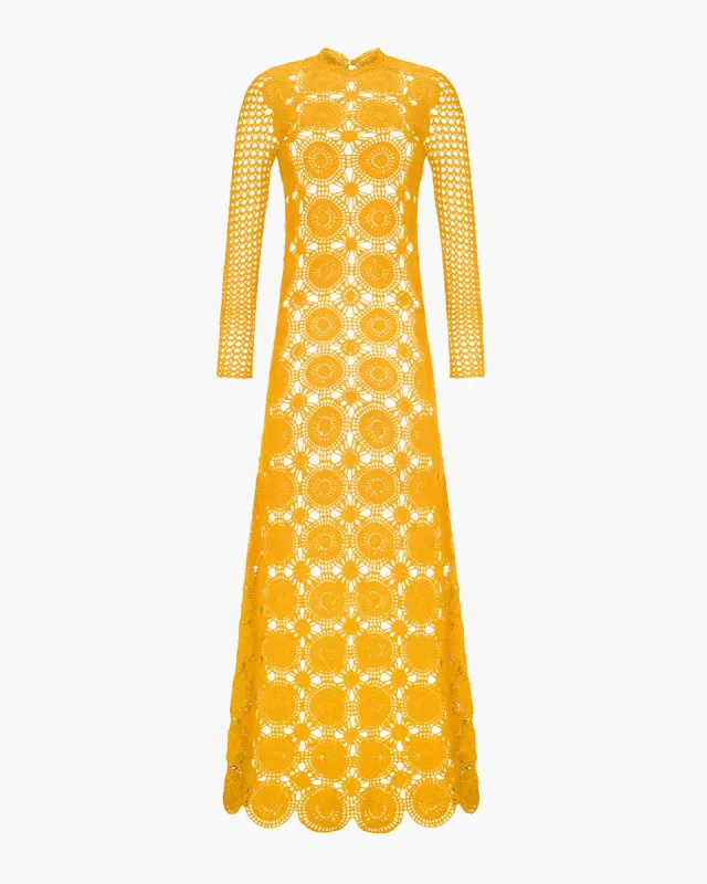 SIULA CROCHET MAXI DRESS | YELLOW | PRE-ORDER sold by ESCVDO