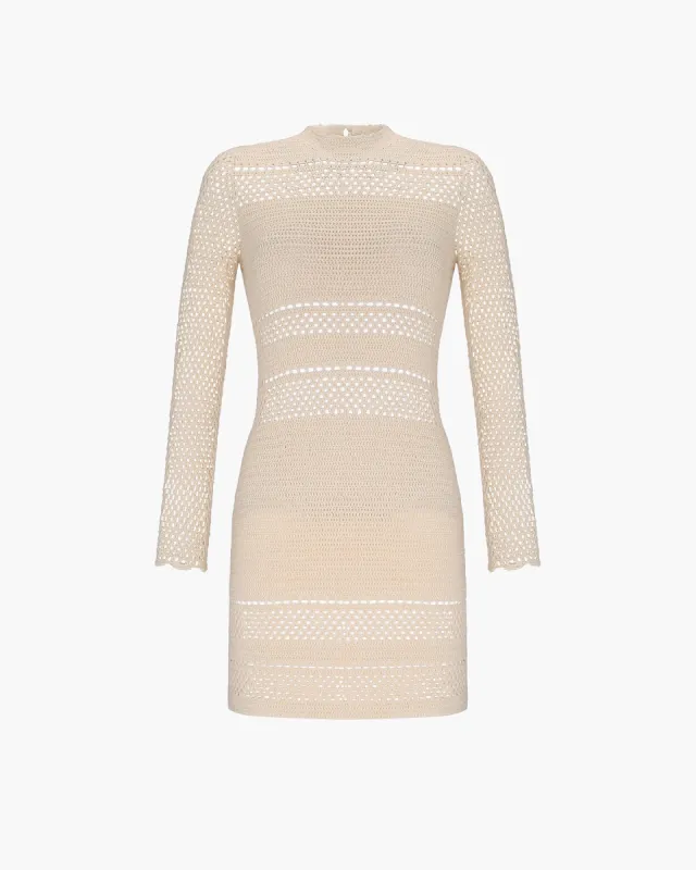 NAUTA CROCHET MINI DRESS | IVORY sold by ESCVDO