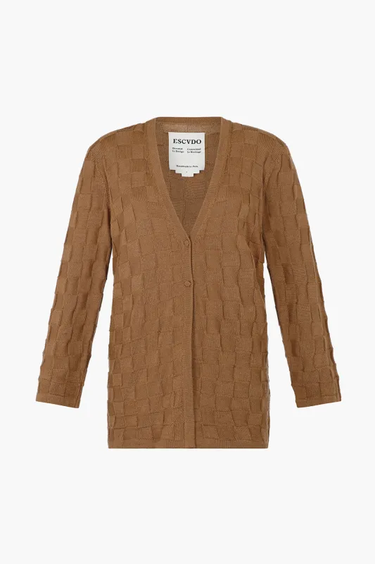 TAKI LIGHT KNIT CARDIGAN | SAND sold by ESCVDO