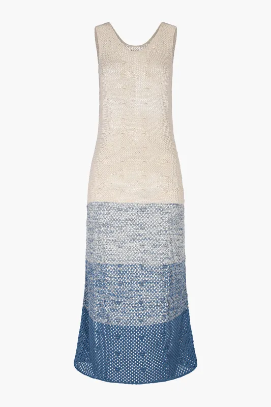 LITORAL DRESS | IVORY / SKY BLUE sold by ESCVDO