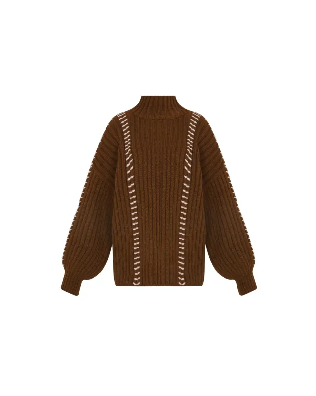 MAYU SWEATER | BROWN sold by ESCVDO