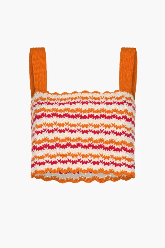 WAYRA CROPPED SLEEVELESS TOP | TANGERINE - ORANGE sold by ESCVDO