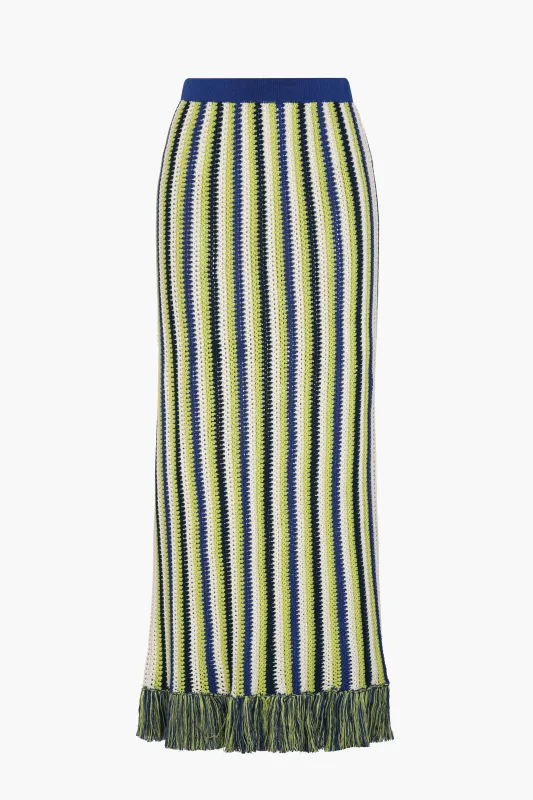 MISTI MIDI SKIRT | LIME GREEN - ELECTRIC BLUE sold by ESCVDO