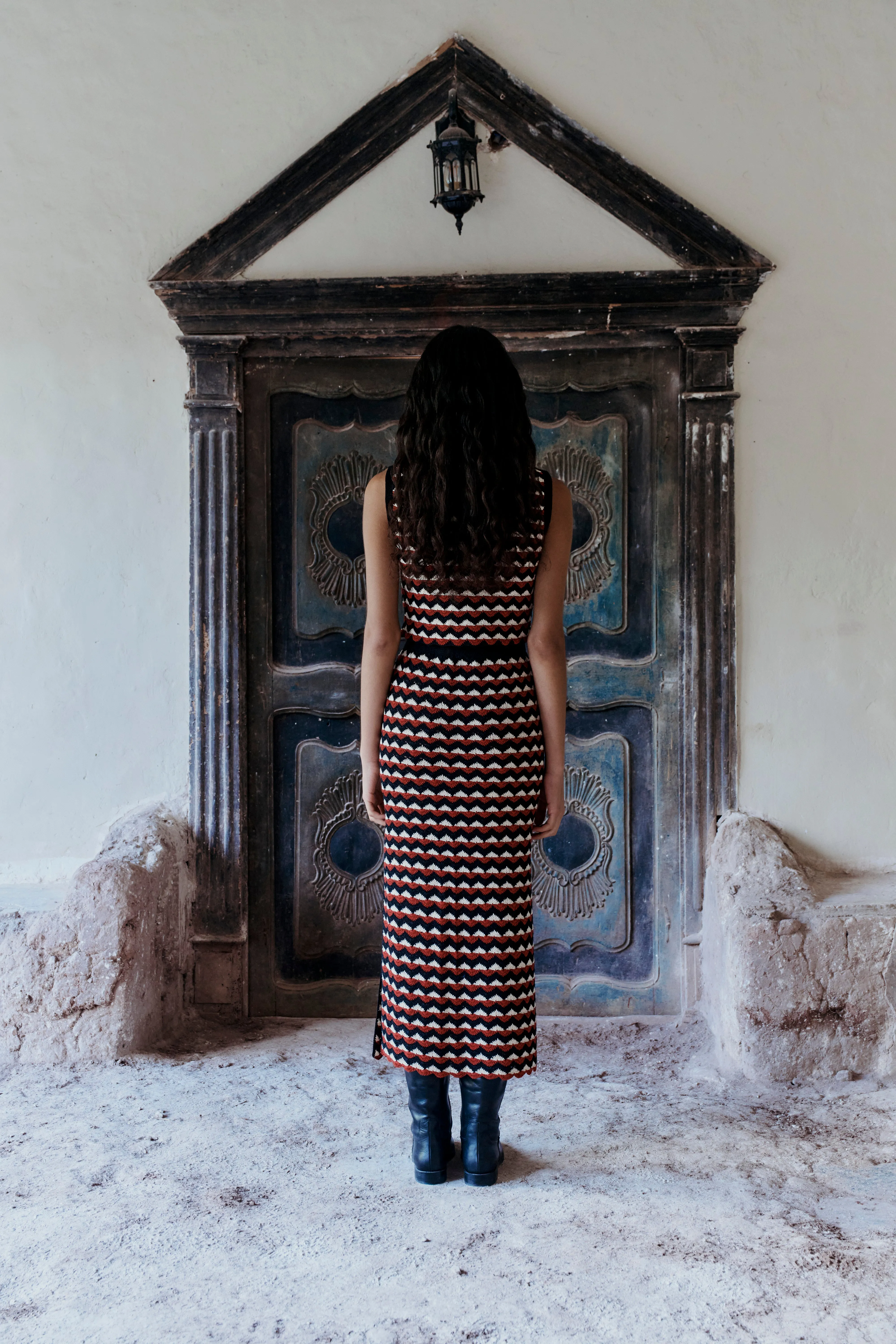 KUNTUR MIDI SKIRT | BLACK - BURGUNDY - IVORY | PRE ORDER sold by ESCVDO product image thumbnail 2