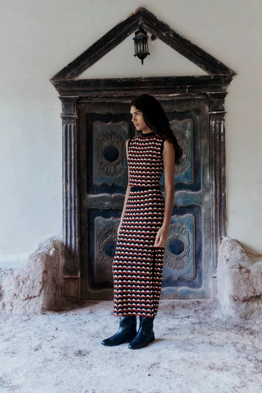 KUNTUR MIDI SKIRT | BLACK - BURGUNDY - IVORY |  PRE ORDER sold by ESCVDO