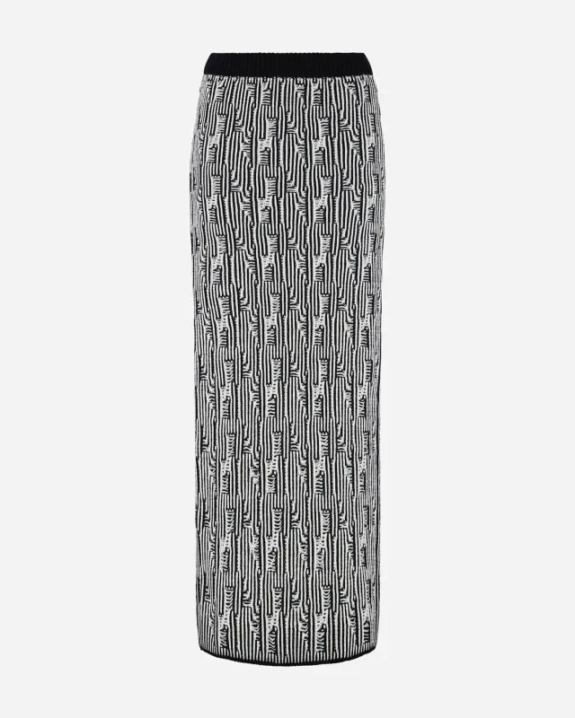 TAYTA MAXI SKIRT | BLACK - IVORY sold by ESCVDO