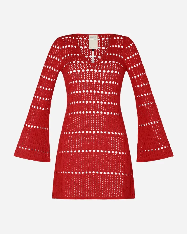 MISHI KNITTED DRESS | RED made by ESCVDO