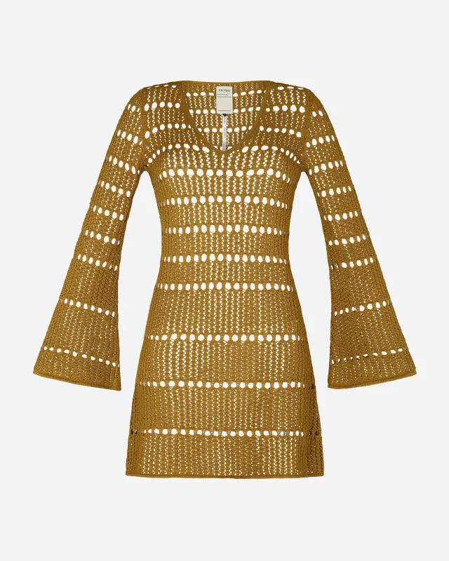 MISHI KNITTED MINI DRESS | GOLDEN made by ESCVDO