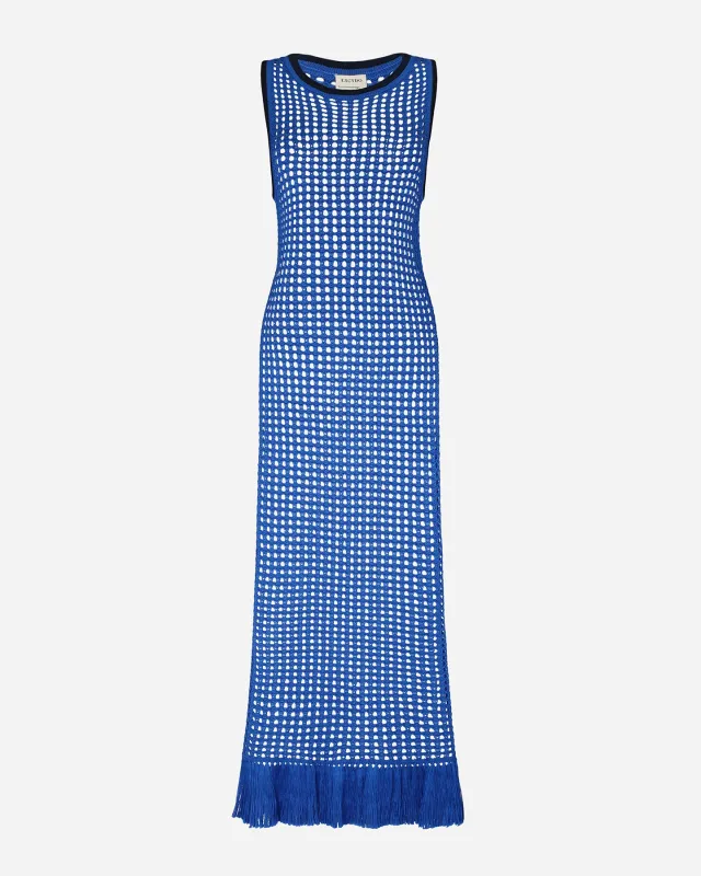 ATUQ KNITTED VEST DRESS| BLUE sold by ESCVDO