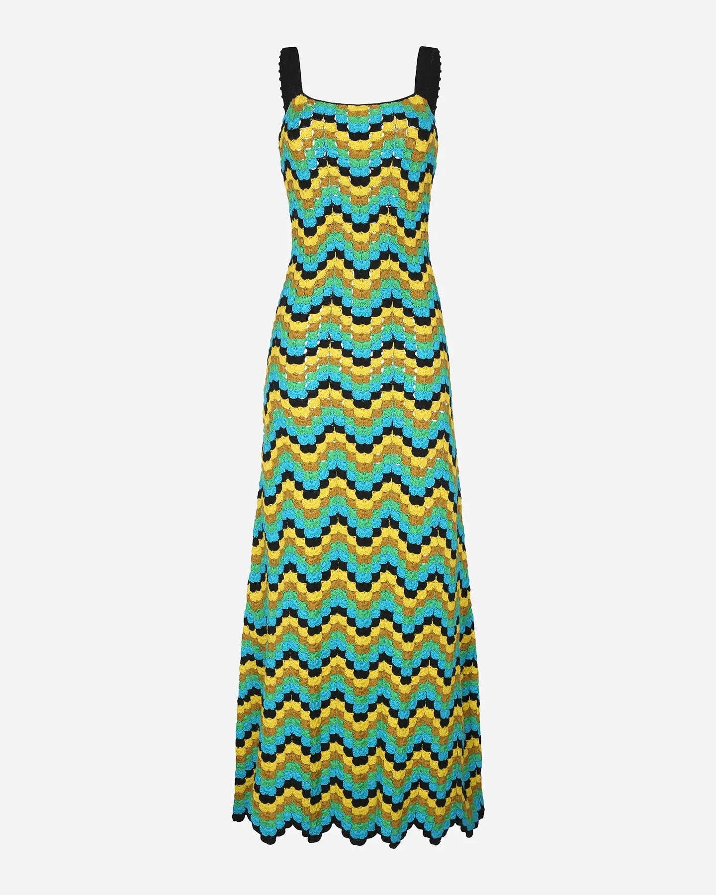 MAREA CROCHET MAXI DRESS | GREEN - NAVY sold by ESCVDO