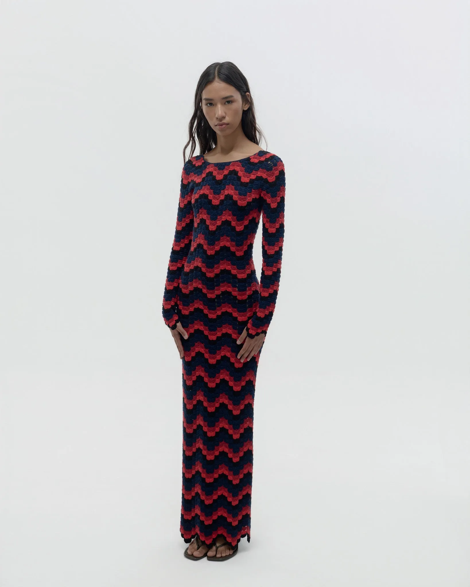 URSULA Maxi Dress | Red Navy sold by ESCVDO product image thumbnail 2