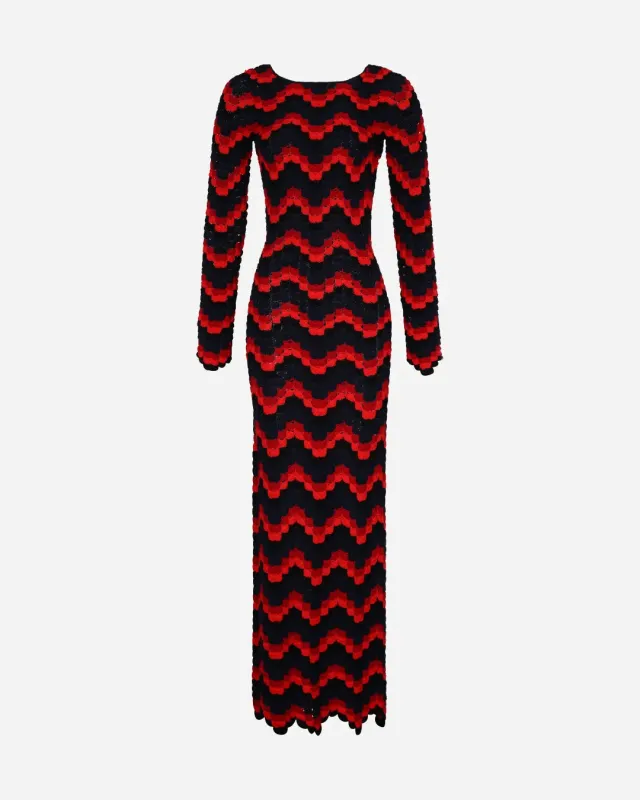 URSULA Maxi Dress | Red Navy made by ESCVDO