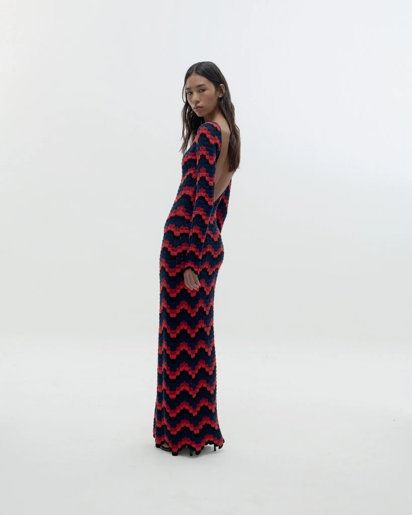 URSULA Maxi Dress | Red Navy sold by ESCVDO product image thumbnail 4