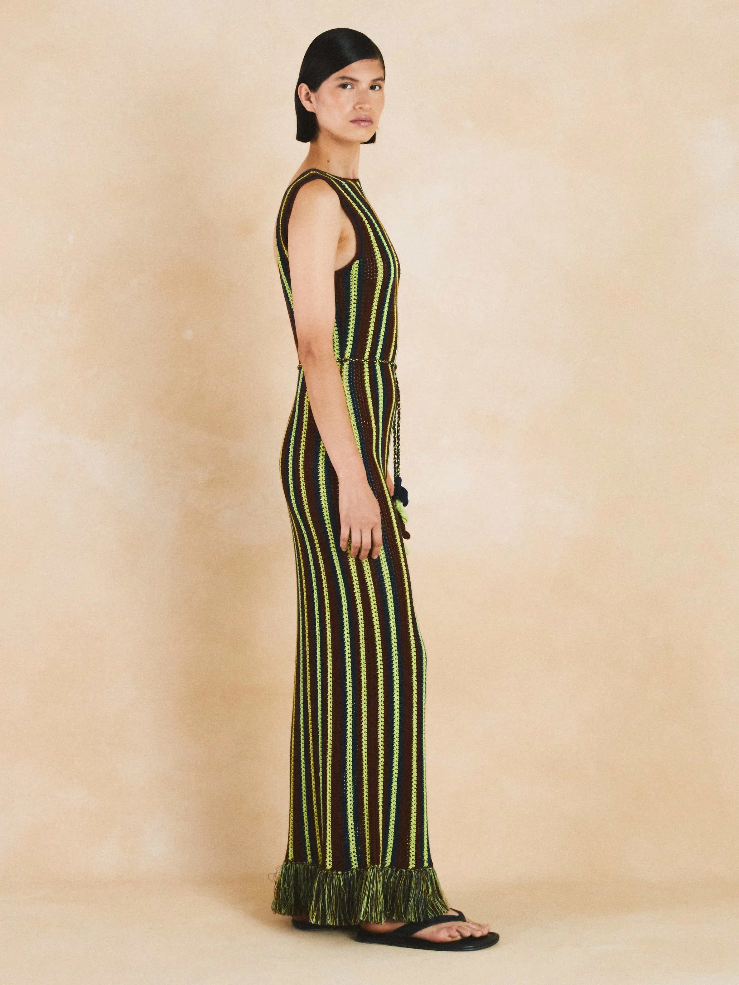 MISTI Sleeveless Midi Dress | Matcha/ Brown sold by ESCVDO product image thumbnail 3