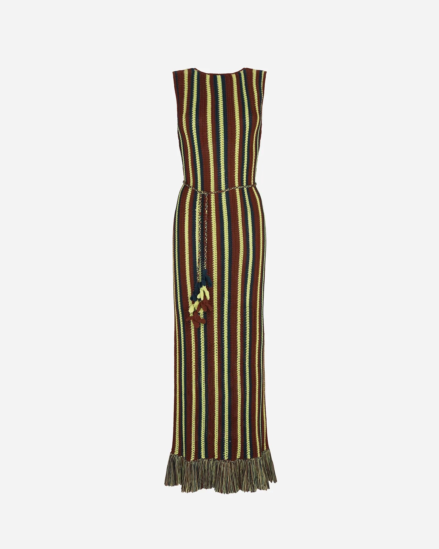 MISTI Sleeveless Midi Dress | Matcha/ Brown sold by ESCVDO
