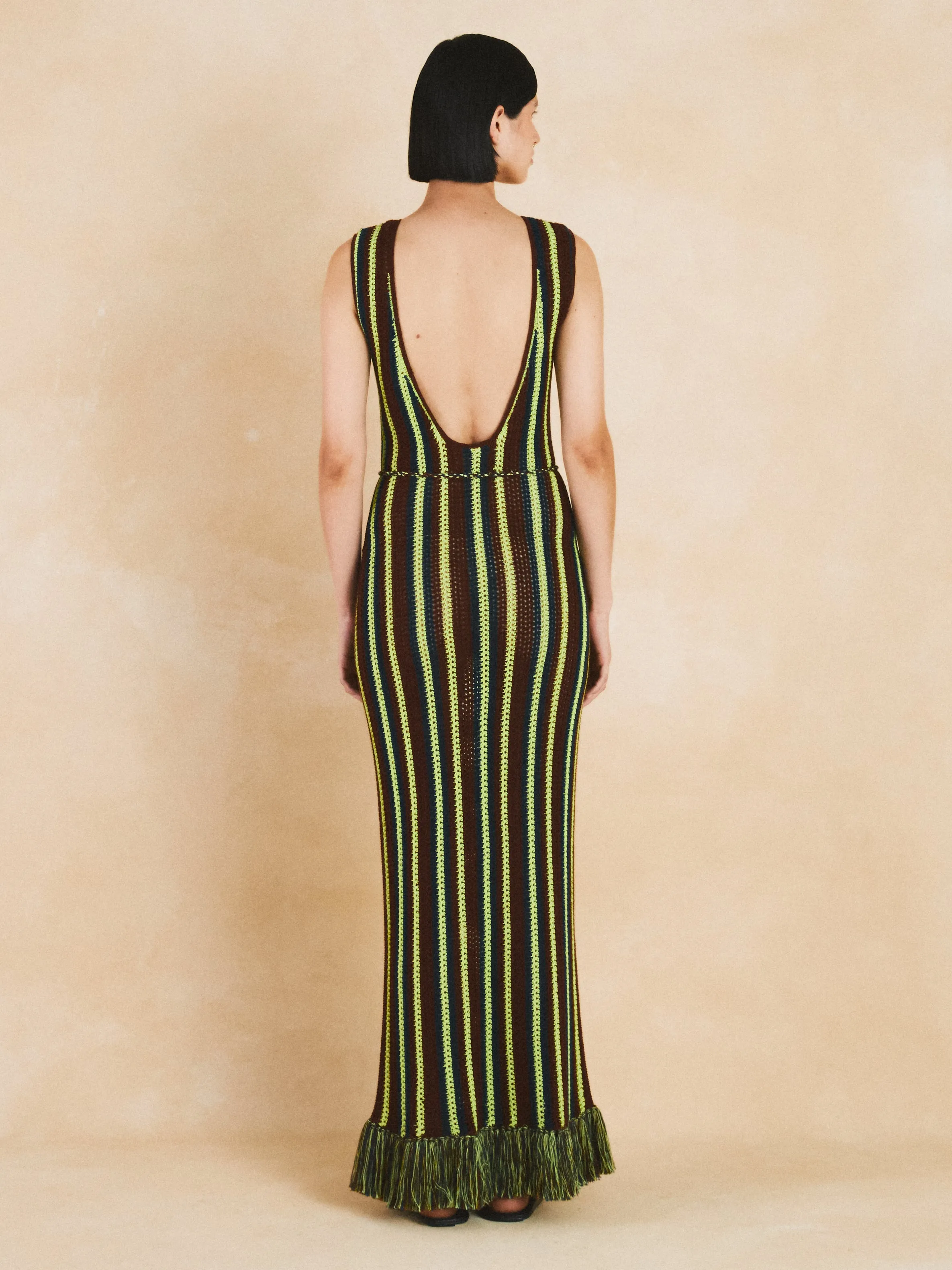 MISTI Sleeveless Midi Dress | Matcha/ Brown sold by ESCVDO product image thumbnail 4