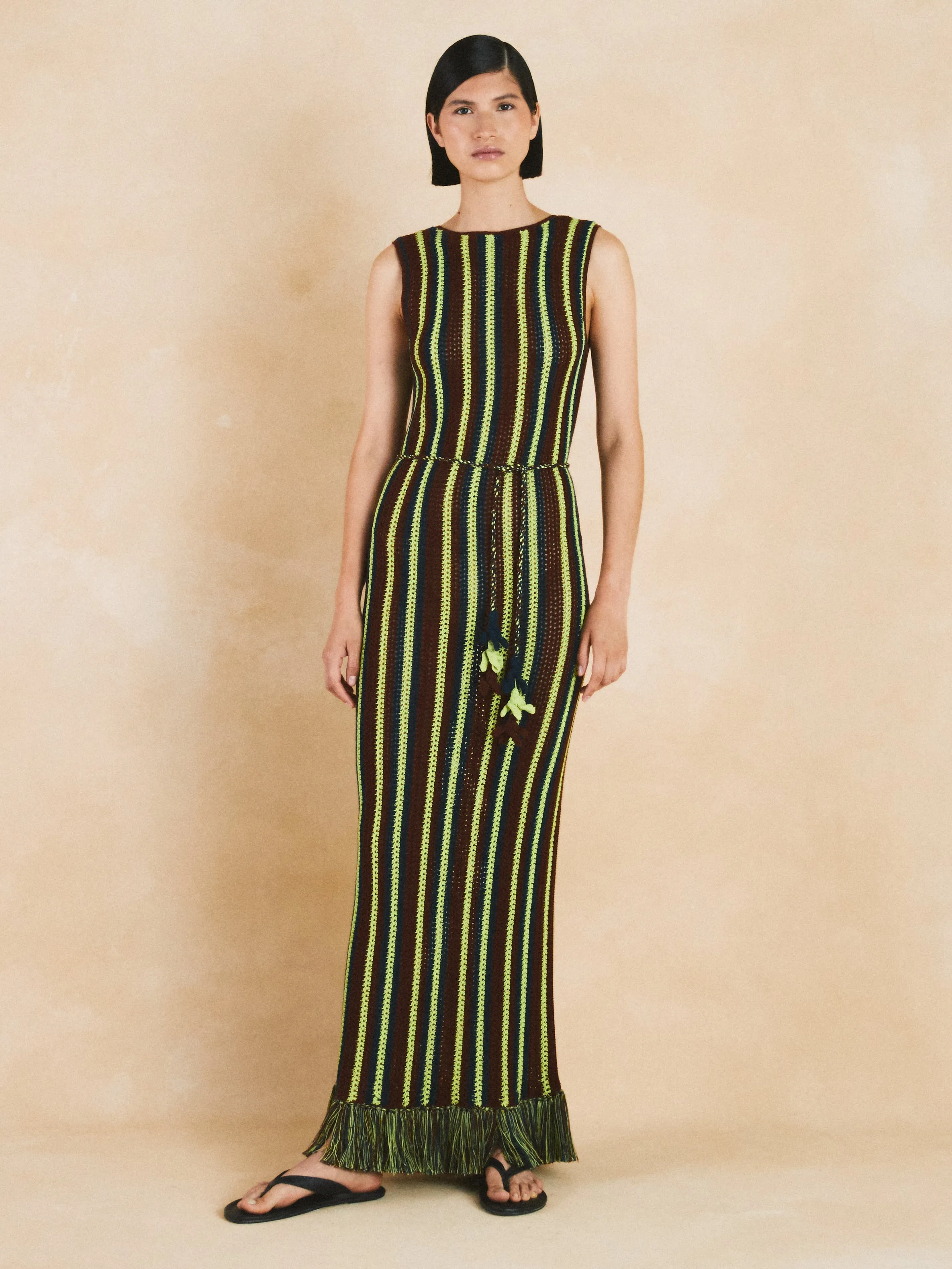 MISTI Sleeveless Midi Dress | Matcha/ Brown sold by ESCVDO product image thumbnail 2