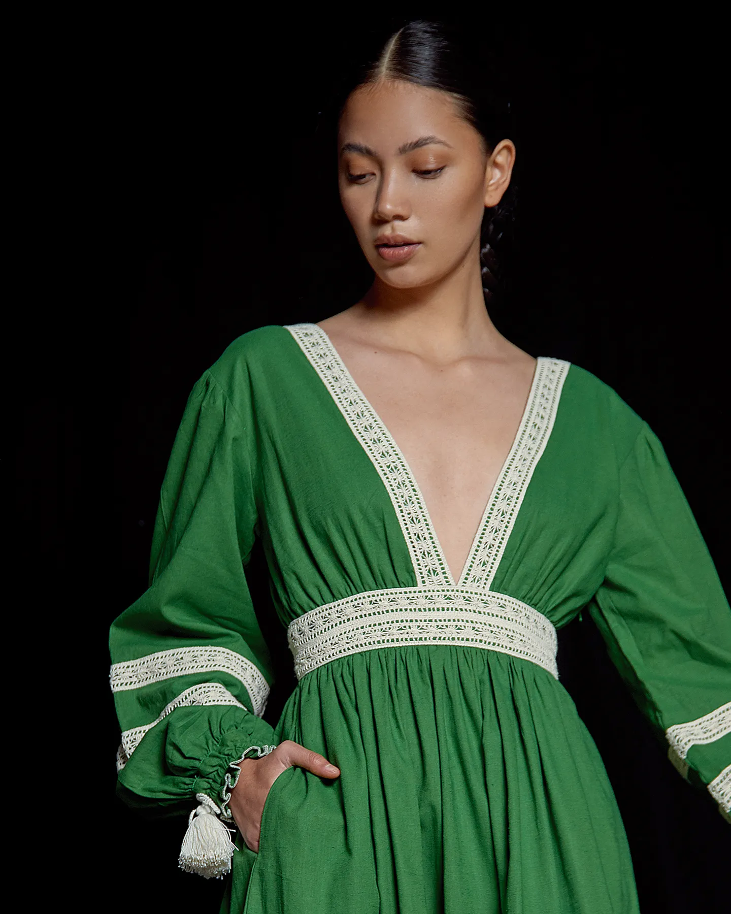 VOLTA COTTON DRESS | GREEN sold by ESCVDO product image thumbnail 3