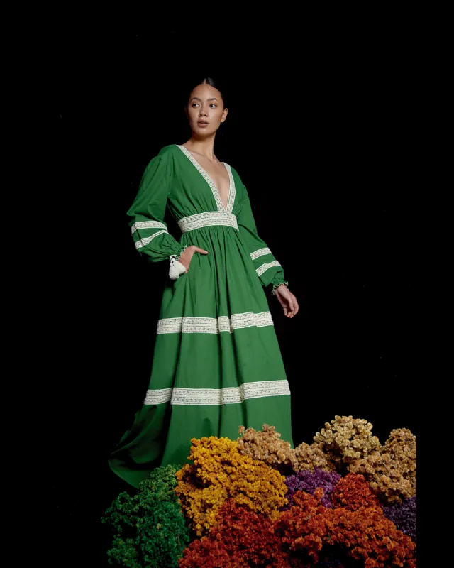 VOLTA COTTON DRESS | GREEN made by ESCVDO