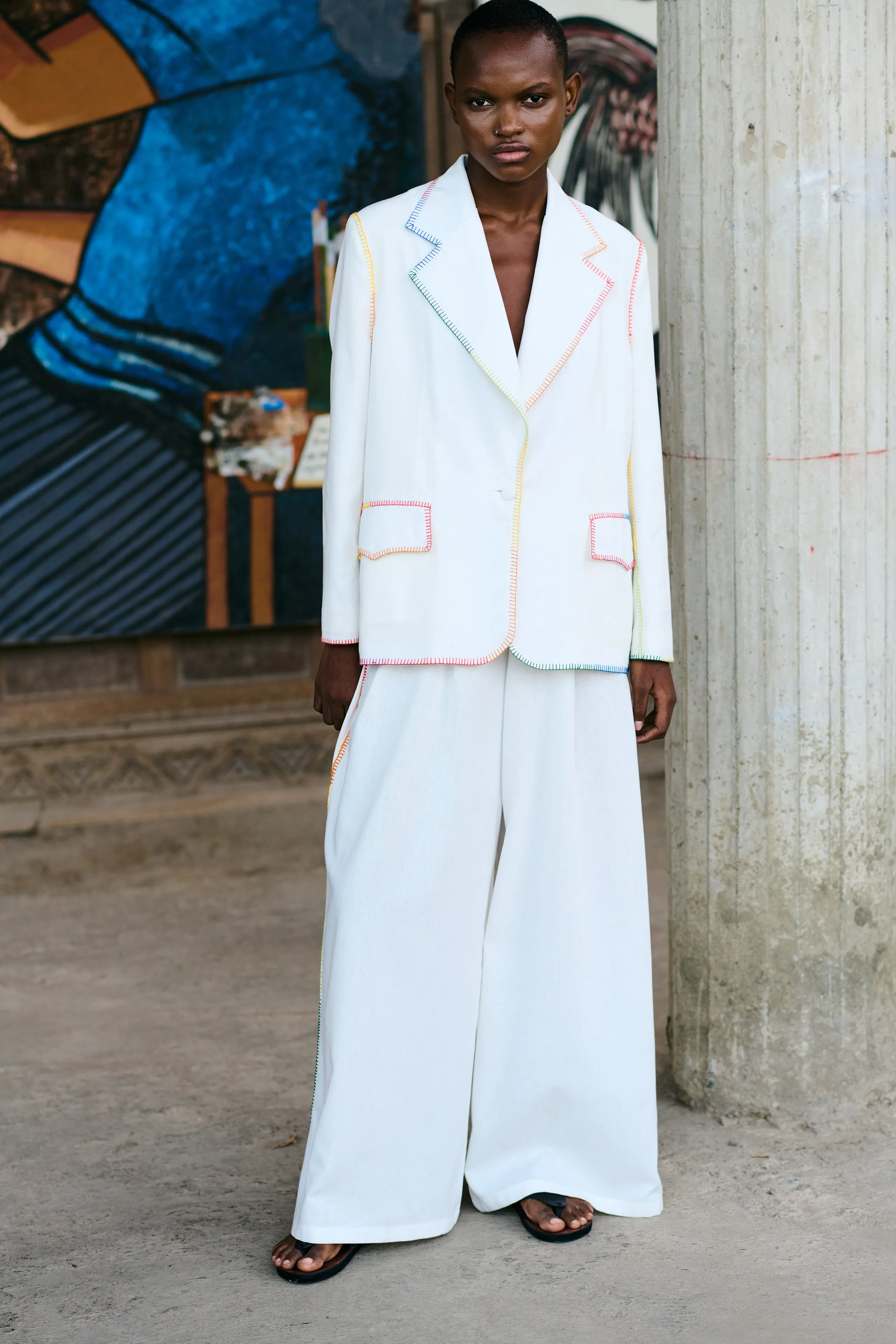 AMALIA PANTS | IVORY/ MULTI sold by ESCVDO