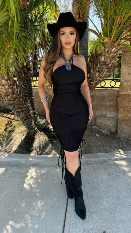 Wilder Than The West Midi Dress (Black) sold by Lavish Couture Fashion