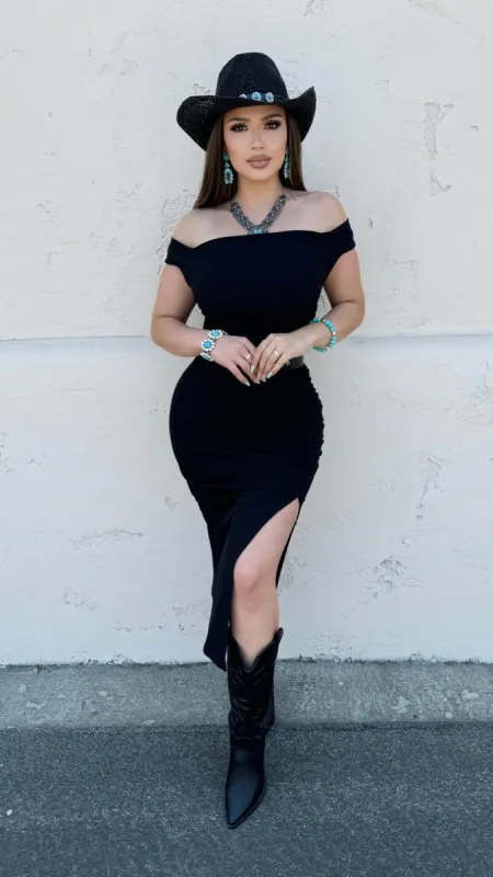 Let's Get Western Maxi Dress (Black) sold by Lavish Couture Fashion