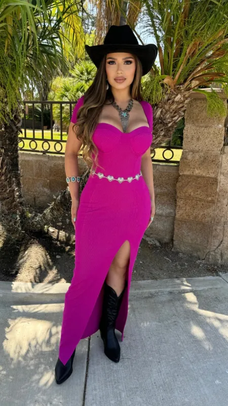 Take Me Downtown Maxi Dress (Fuchsia) sold by Lavish Couture Fashion
