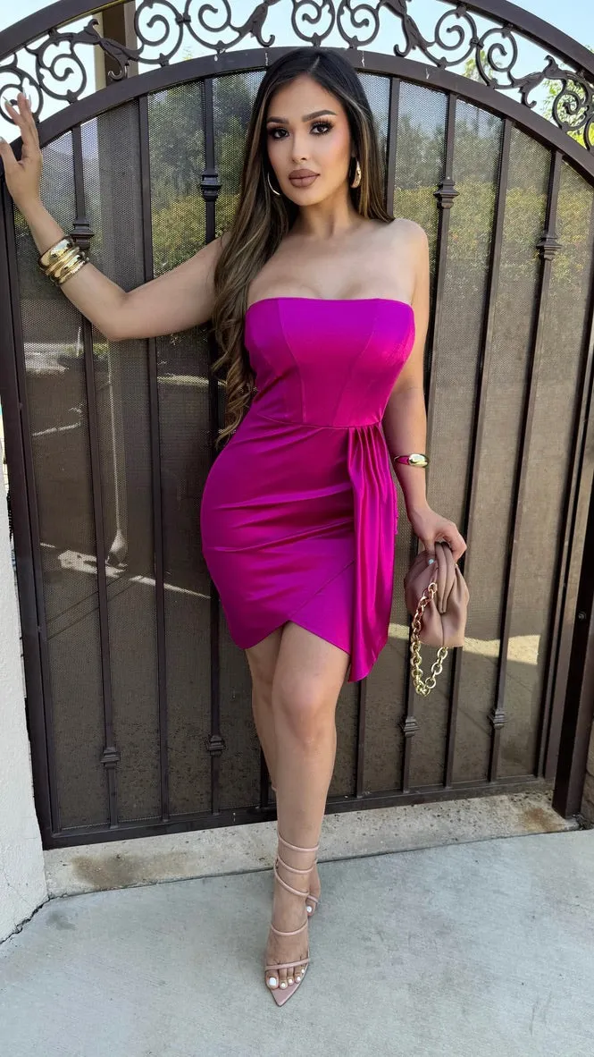 Maritza Strapless Dress (Magenta) sold by Lavish Couture Fashion product image thumbnail 2