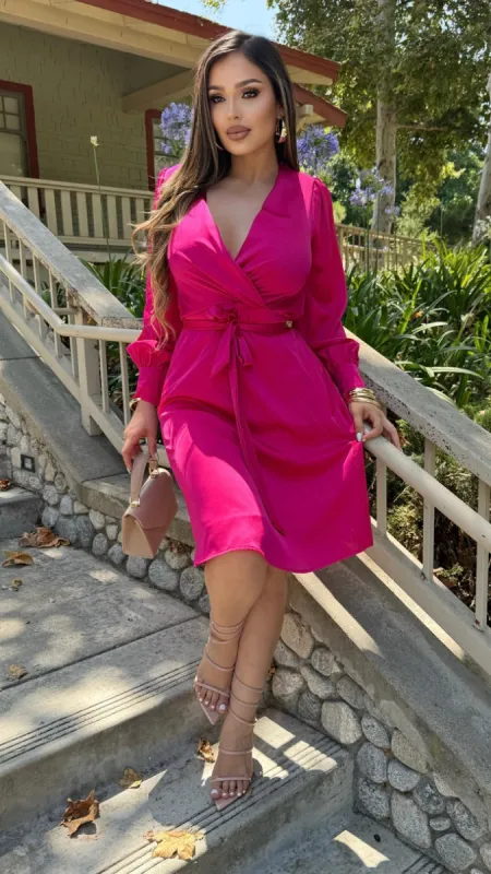 Getaway Midi Dress (Fuchsia) sold by Lavish Couture Fashion