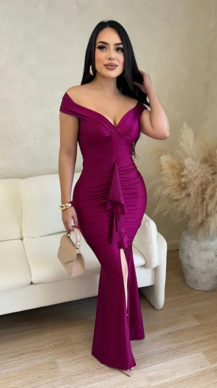 Vania Couture Maxi Dress (Magenta) sold by Lavish Couture Fashion
