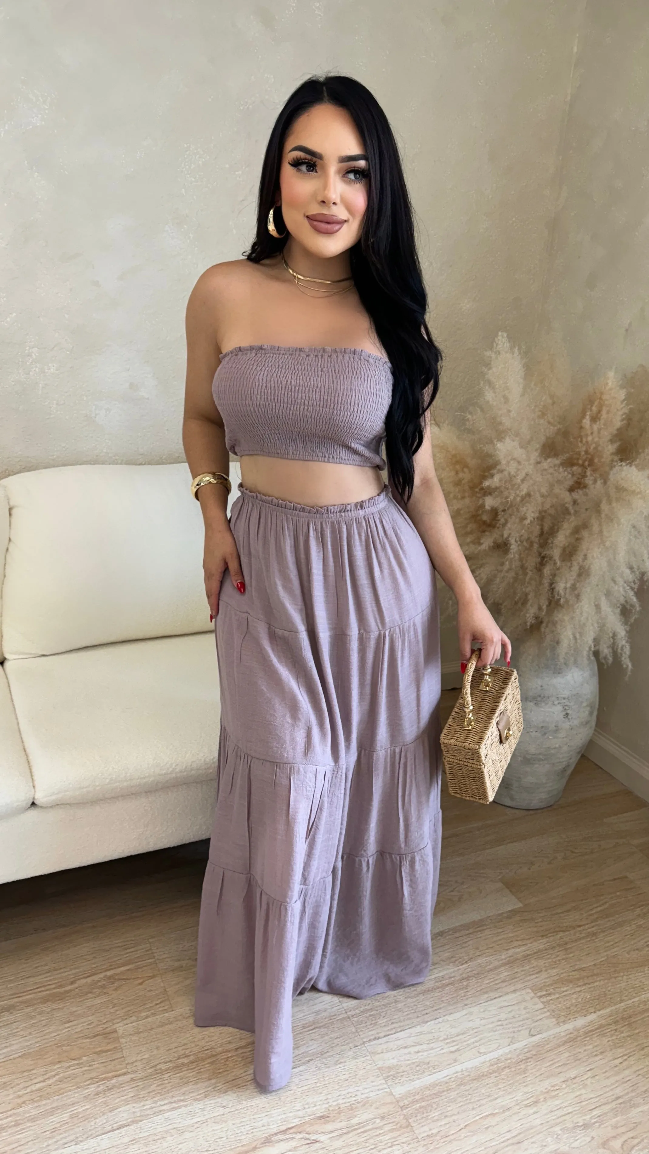Arisbeth 2PC Skirt Set (Mauve) sold by Lavish Couture Fashion product image thumbnail 3