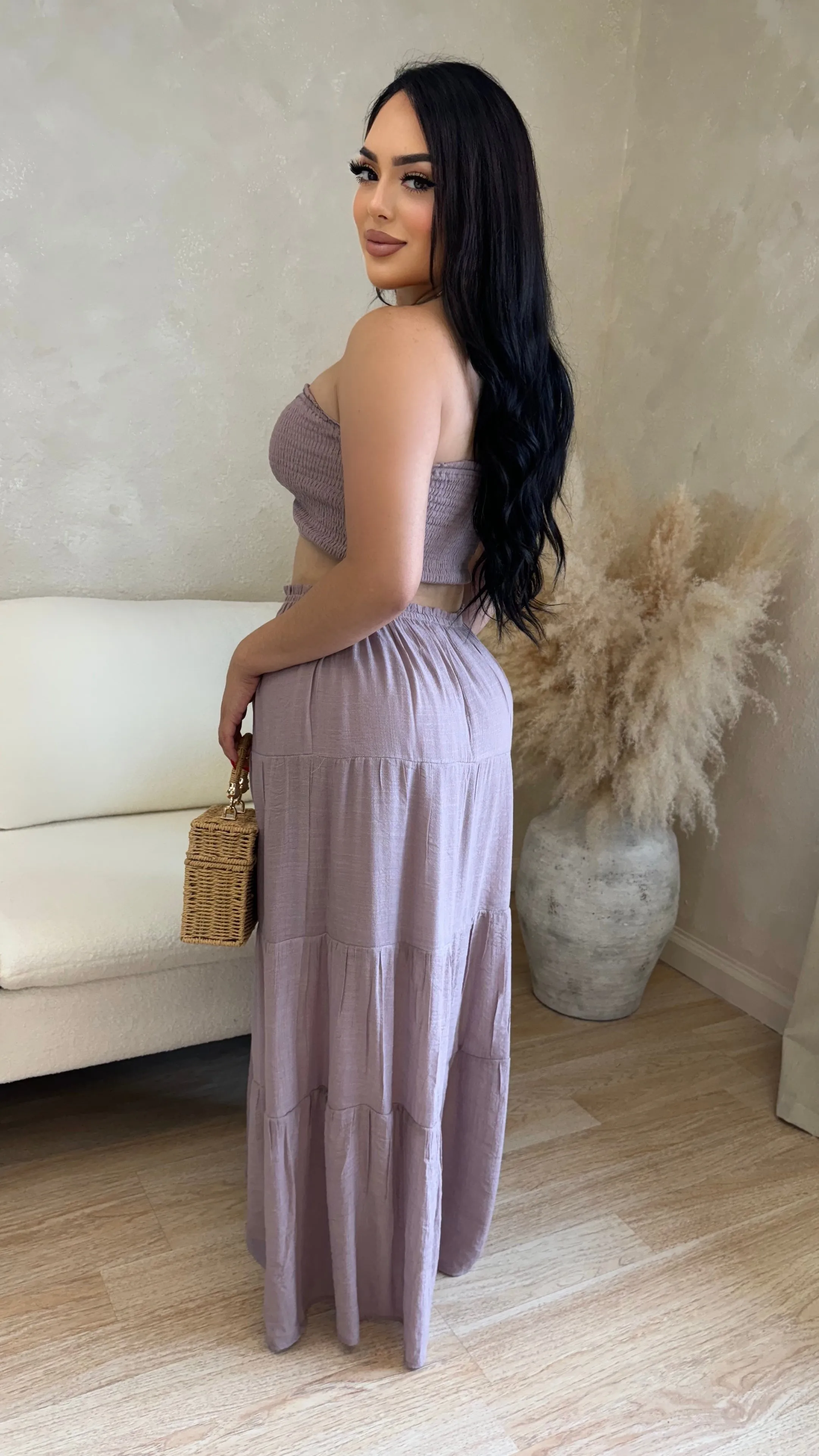 Arisbeth 2PC Skirt Set (Mauve) sold by Lavish Couture Fashion product image thumbnail 2