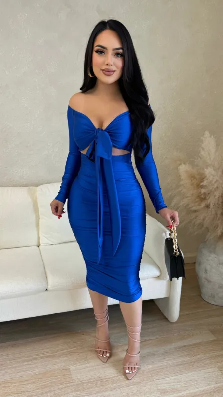 Love To Show Off Midi Dress (Royal Blue) sold by Lavish Couture Fashion