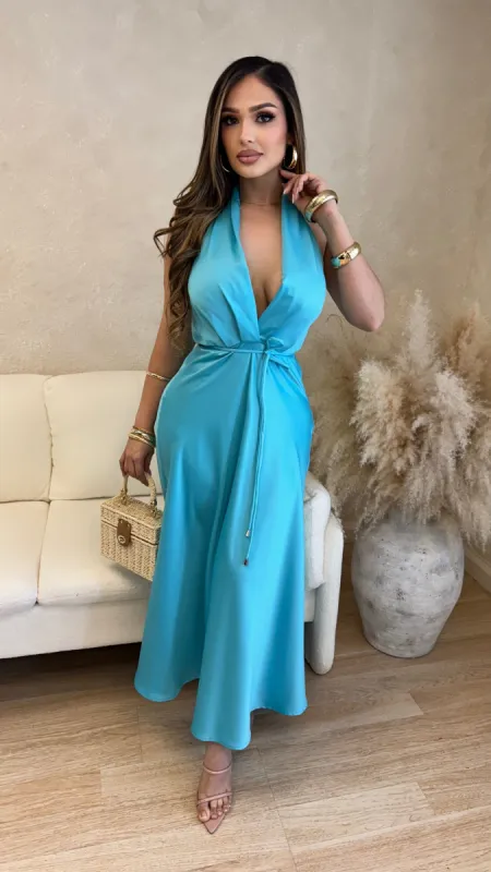 Kahlia Maxi Dress (Aqua) sold by Lavish Couture Fashion