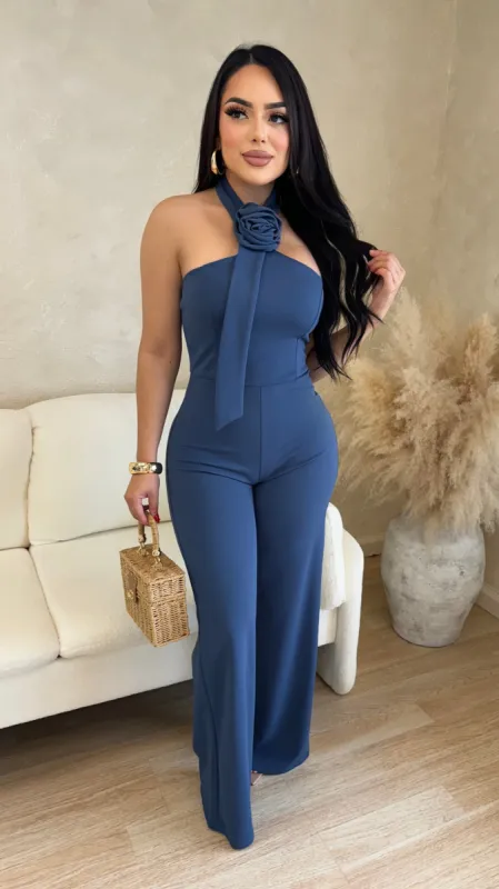 Marianne Jumper (Cement Blue) sold by Lavish Couture Fashion