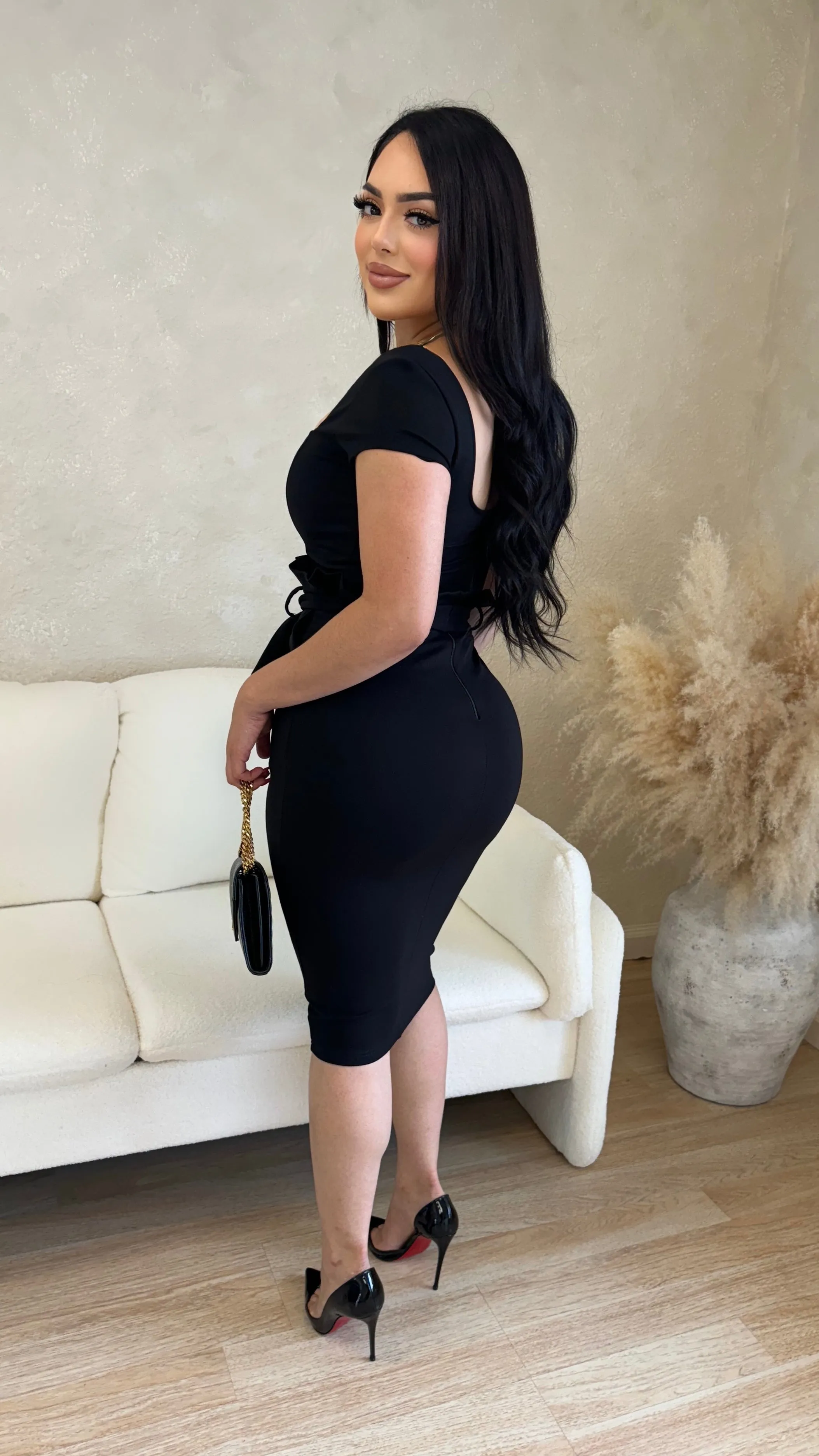 Enchanting Elegance Midi Dress (Black) sold by Lavish Couture Fashion product image thumbnail 2