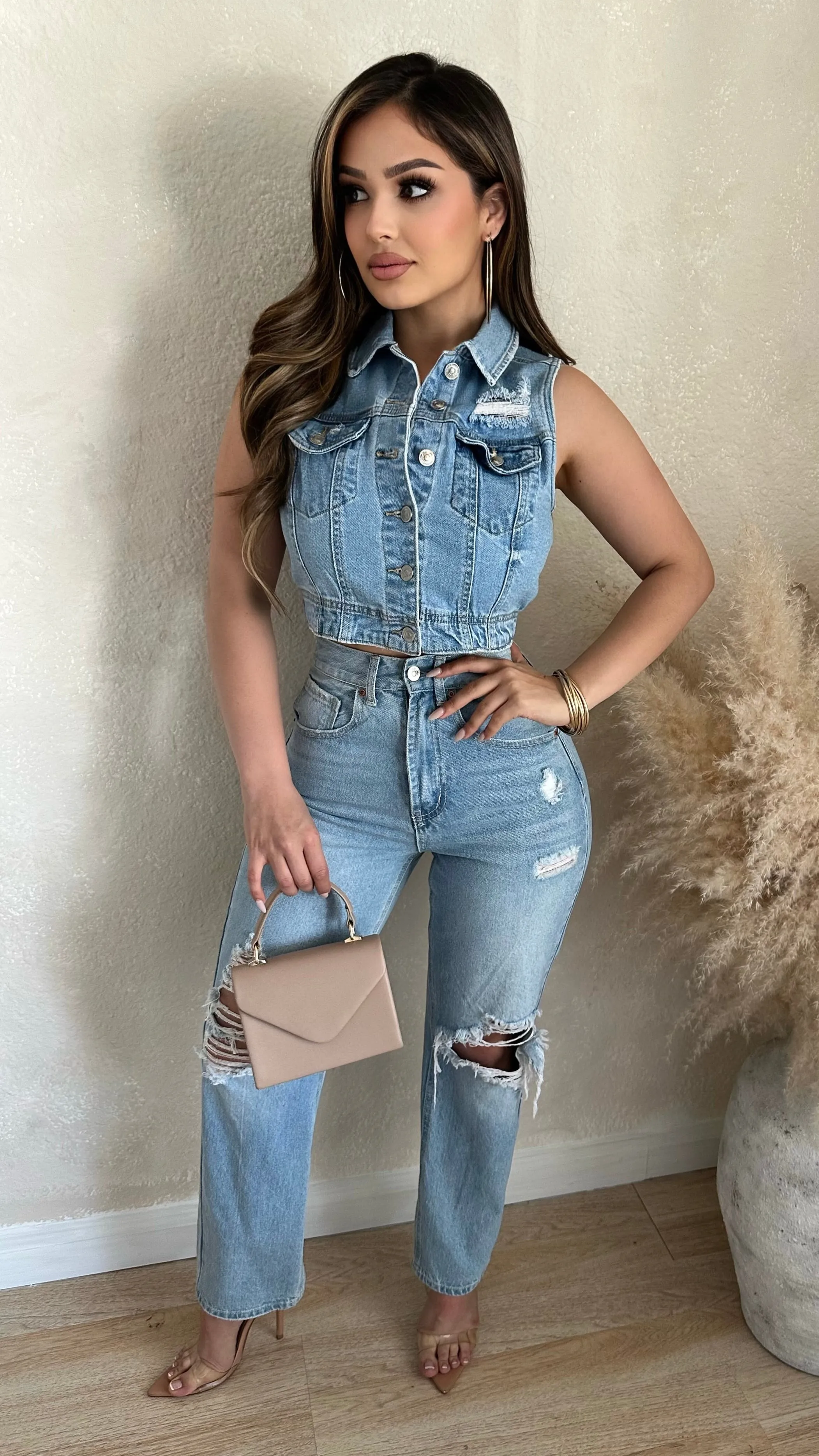 Something About You High Waist Jeans (Light Wash) sold by Lavish Couture Fashion