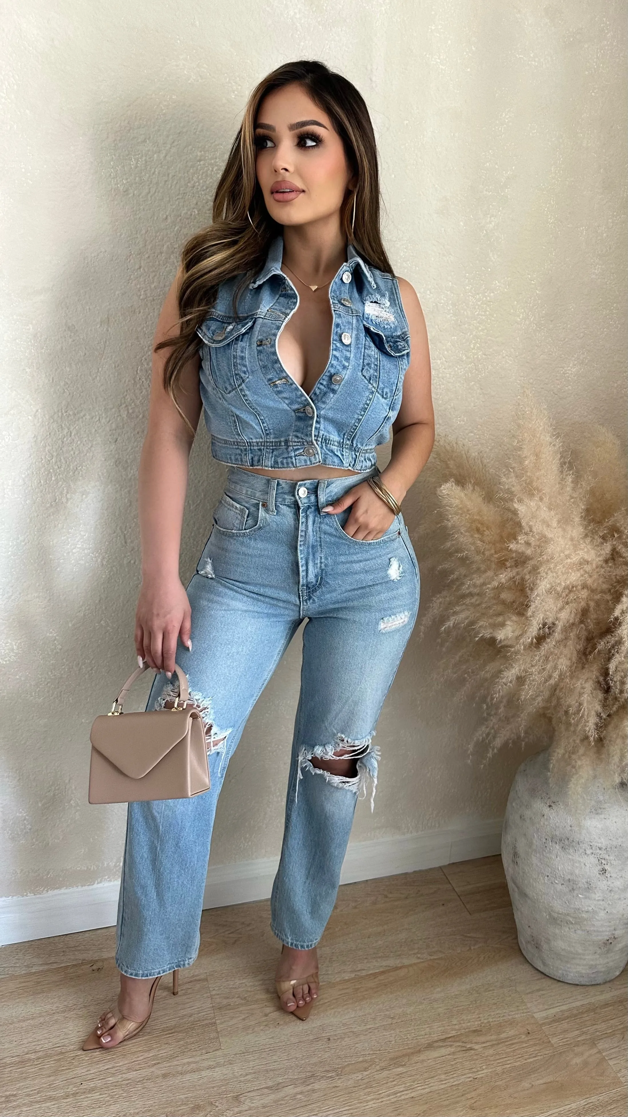 Something About You High Waist Jeans (Light Wash) sold by Lavish Couture Fashion product image thumbnail 2