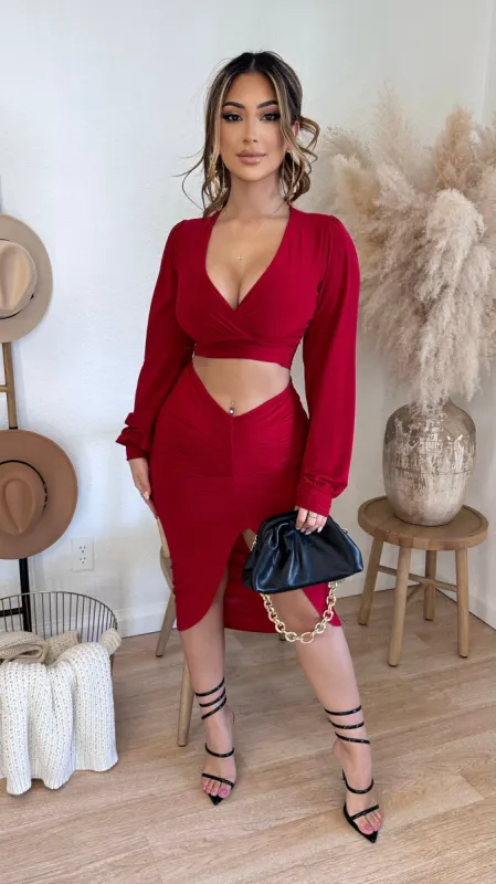 Standing Out 2PC Set (Red) sold by Lavish Couture Fashion