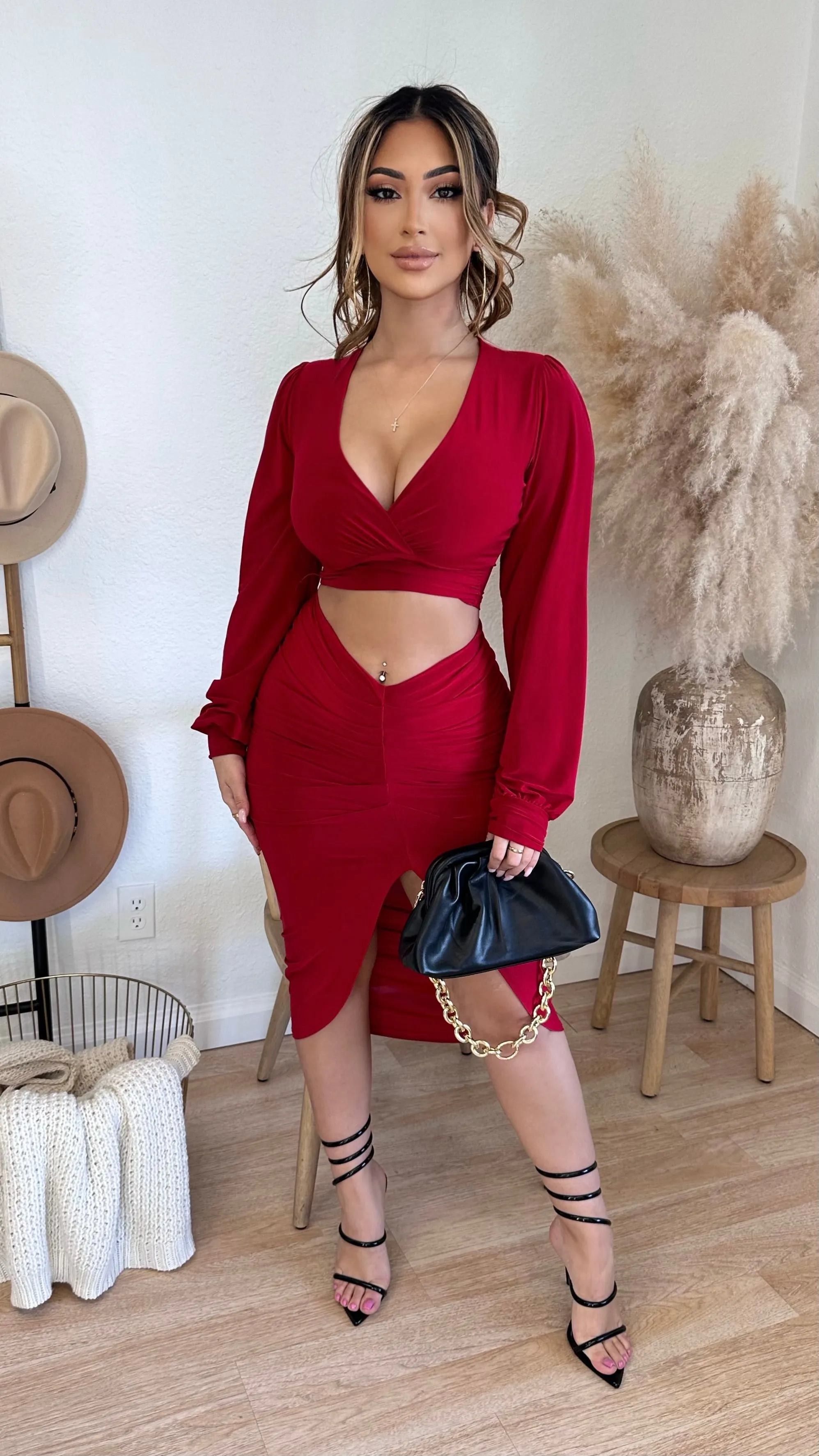 Standing Out 2PC Set (Red) sold by Lavish Couture Fashion