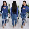 Promise Me You'll Love Me Bodysuit (Denim Blue) sold by Lavish Couture Fashion
