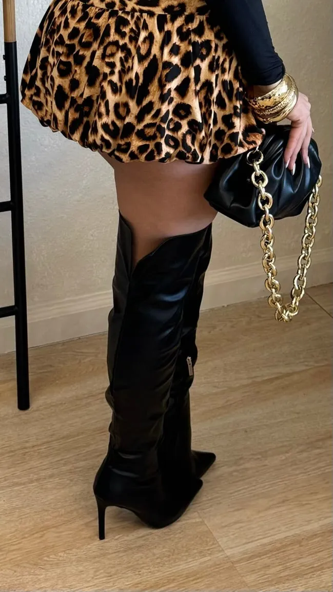 Avalon Over The Knee Faux Leather Boots (Black) sold by Lavish Couture Fashion product image thumbnail 4