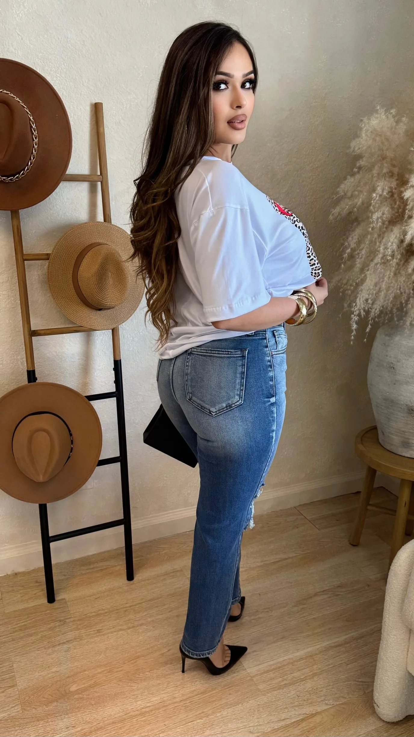 Cherry Leopard T-Shirt (White) sold by Lavish Couture Fashion product image thumbnail 2