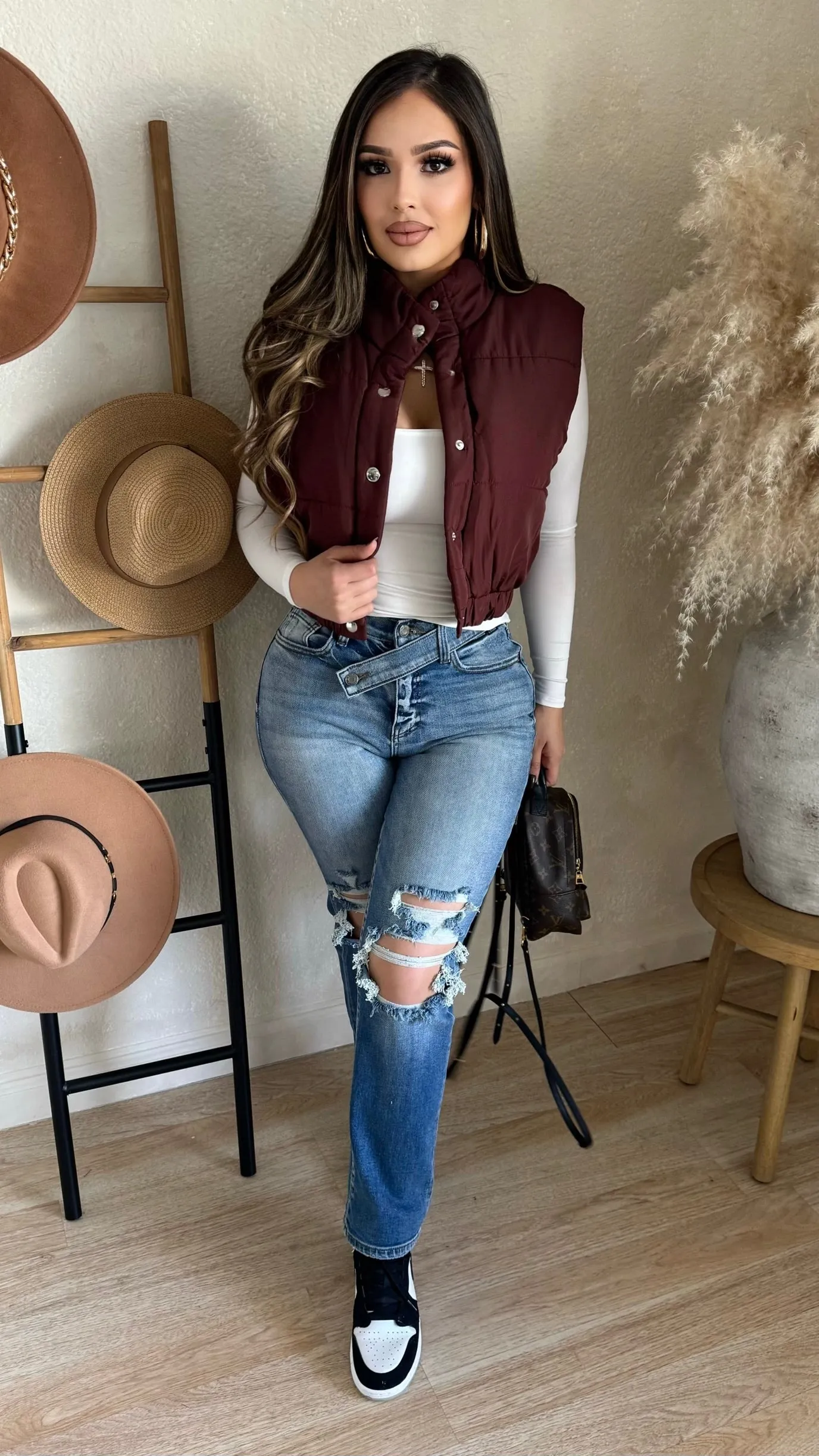 Letting Go Puffer Vest (Brown) sold by Lavish Couture Fashion product image thumbnail 3