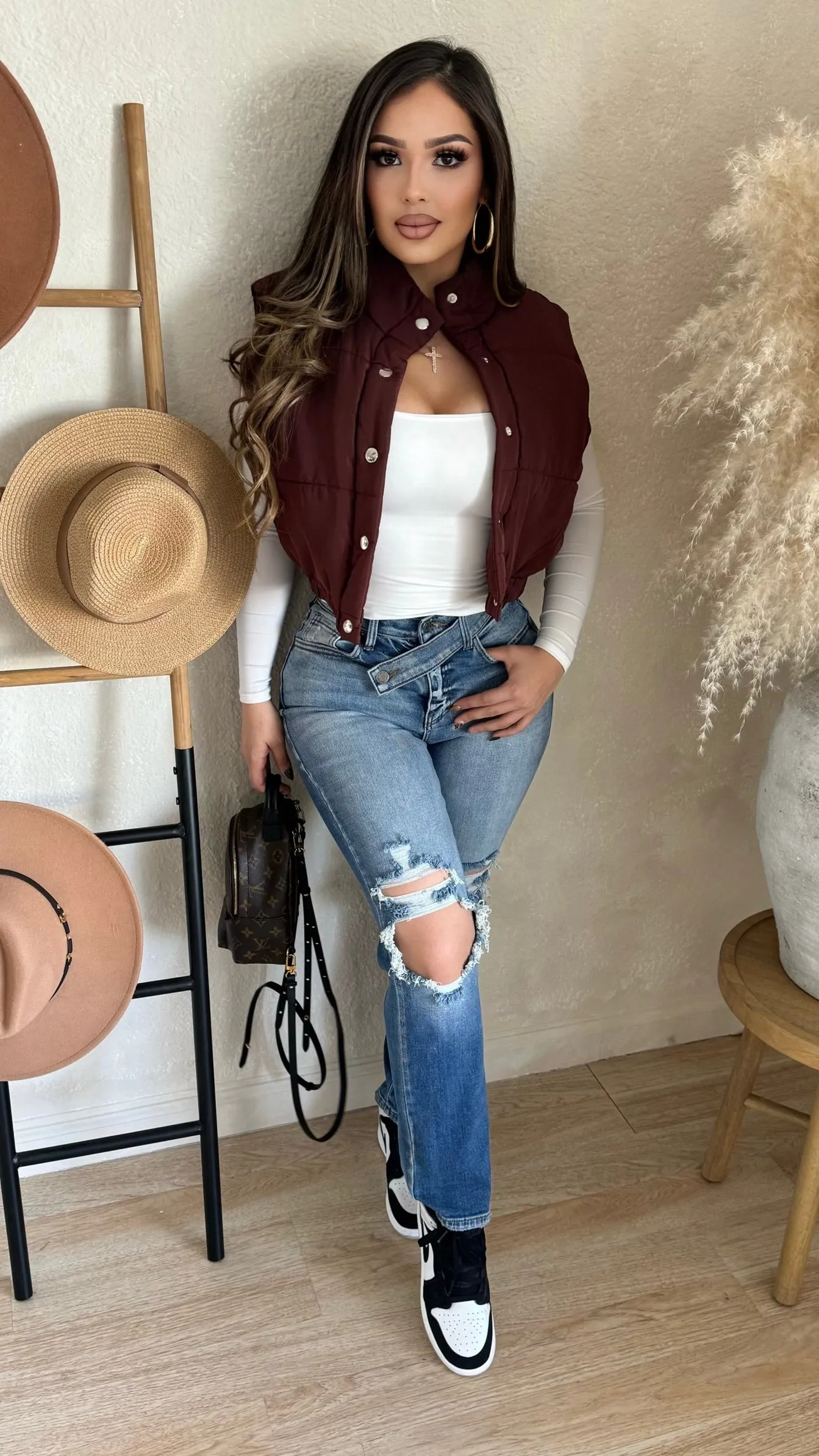 Letting Go Puffer Vest (Brown) sold by Lavish Couture Fashion product image thumbnail 2