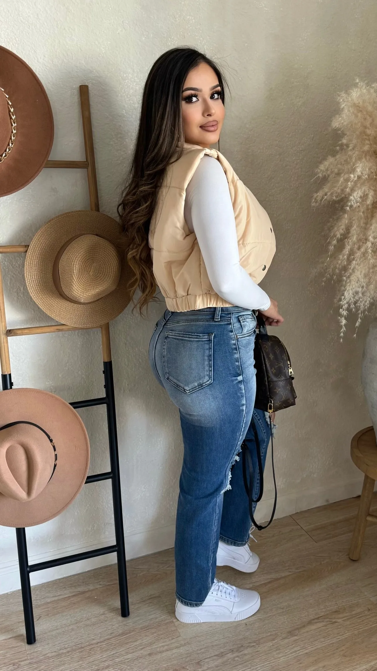 Letting Go Puffer Vest (Cream) sold by Lavish Couture Fashion product image thumbnail 3