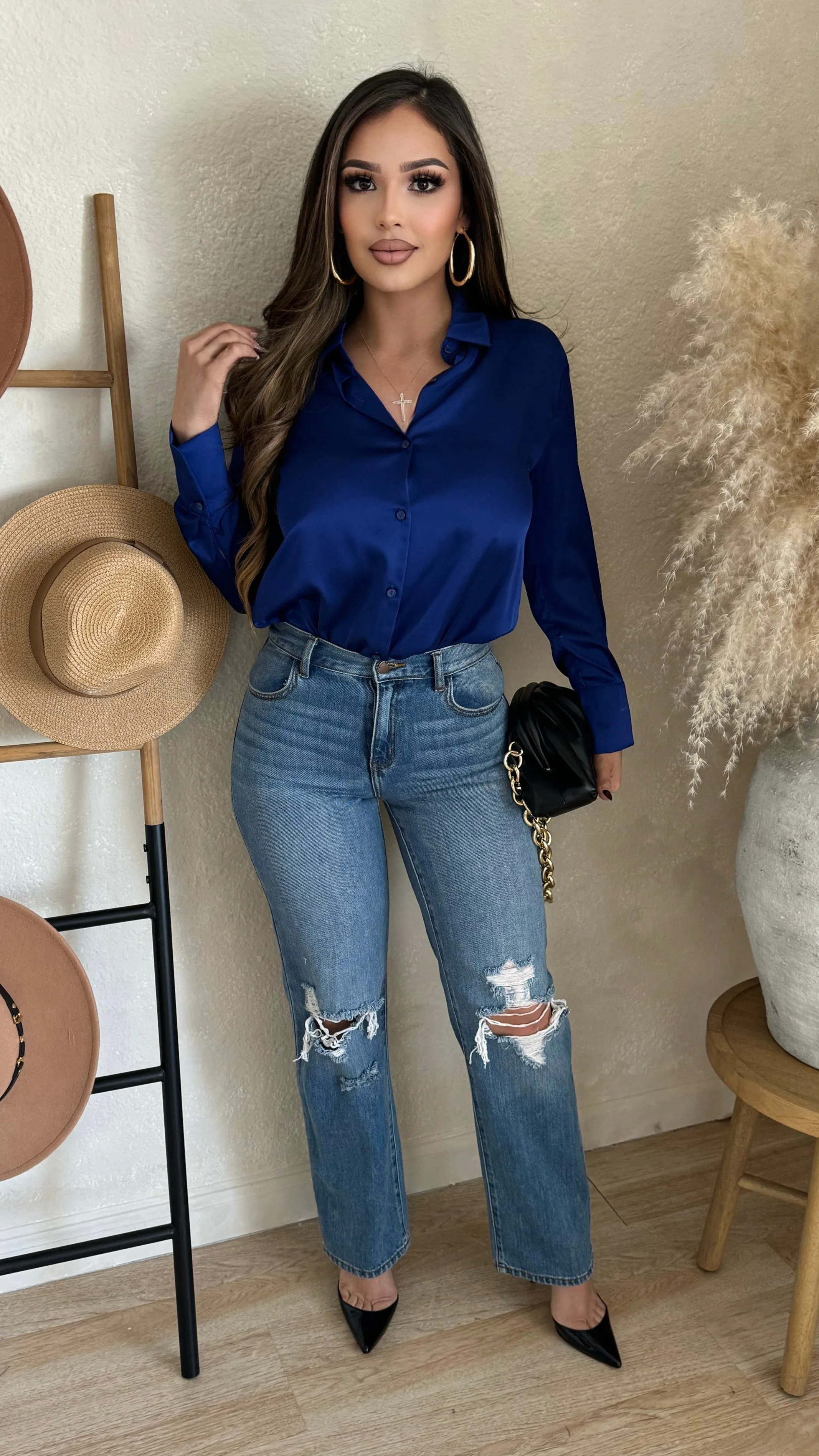 Western Scene Long Sleeve Top (Navy) sold by Lavish Couture Fashion product image thumbnail 3